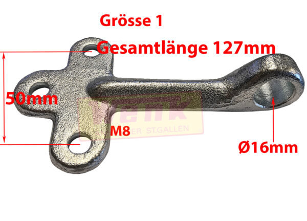 Einfallöse Gr.1 3-Bohrungen M8 GL:127mm