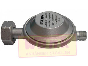 Druckregler 30 mbar Eingang Flaschenmutter G2 Ausgang G1/4 Zoll Linksgewinde