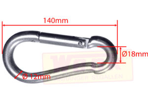 Karabinerhaken 140x12mm Belastung:350kg
