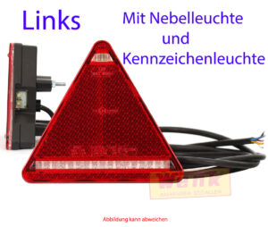 Rückleuchte LED WAS 3-Eck links 5-pol mit NSL+KZL