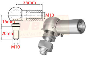 Kugelgelenk M10/M10 CS Linksgewinde DIN71802