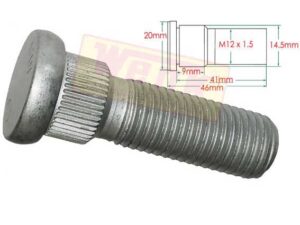 Radbolzen 10.9 M12x1.5 Riffelbund 14.5mm Gl:46mm