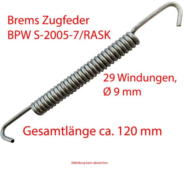 Zugfeder BPW Länge:120mm 29-Windungen