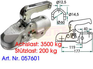 Kugelkupplung EM350RC D:60mm M12/M14 kreuz