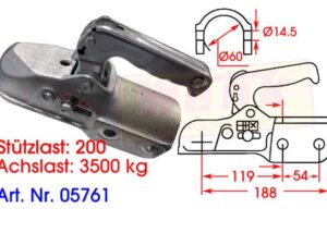 Kugelkupplung EM350RCH D:60mm M14 3500/200kg