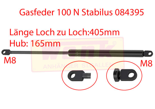 Gasfeder STABILUS 100N Hub:250mm