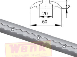 Airlinezurrschiene Alu rund eloxiert L:3000mm