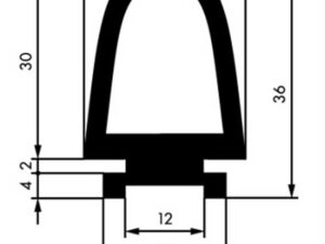 Gummiprofil/Handschutzprofil 25x36x30mm