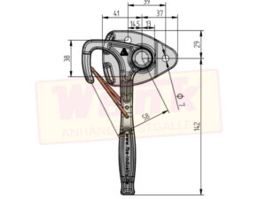Winkelhebelverschluss Gr.0 rechts mit Sicherungsfeder