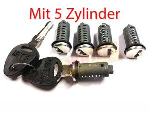 Schloss 5 Zylinder plus 2 Schlüssel