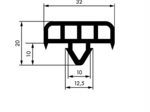 Gummischutzprofil 32x20mm