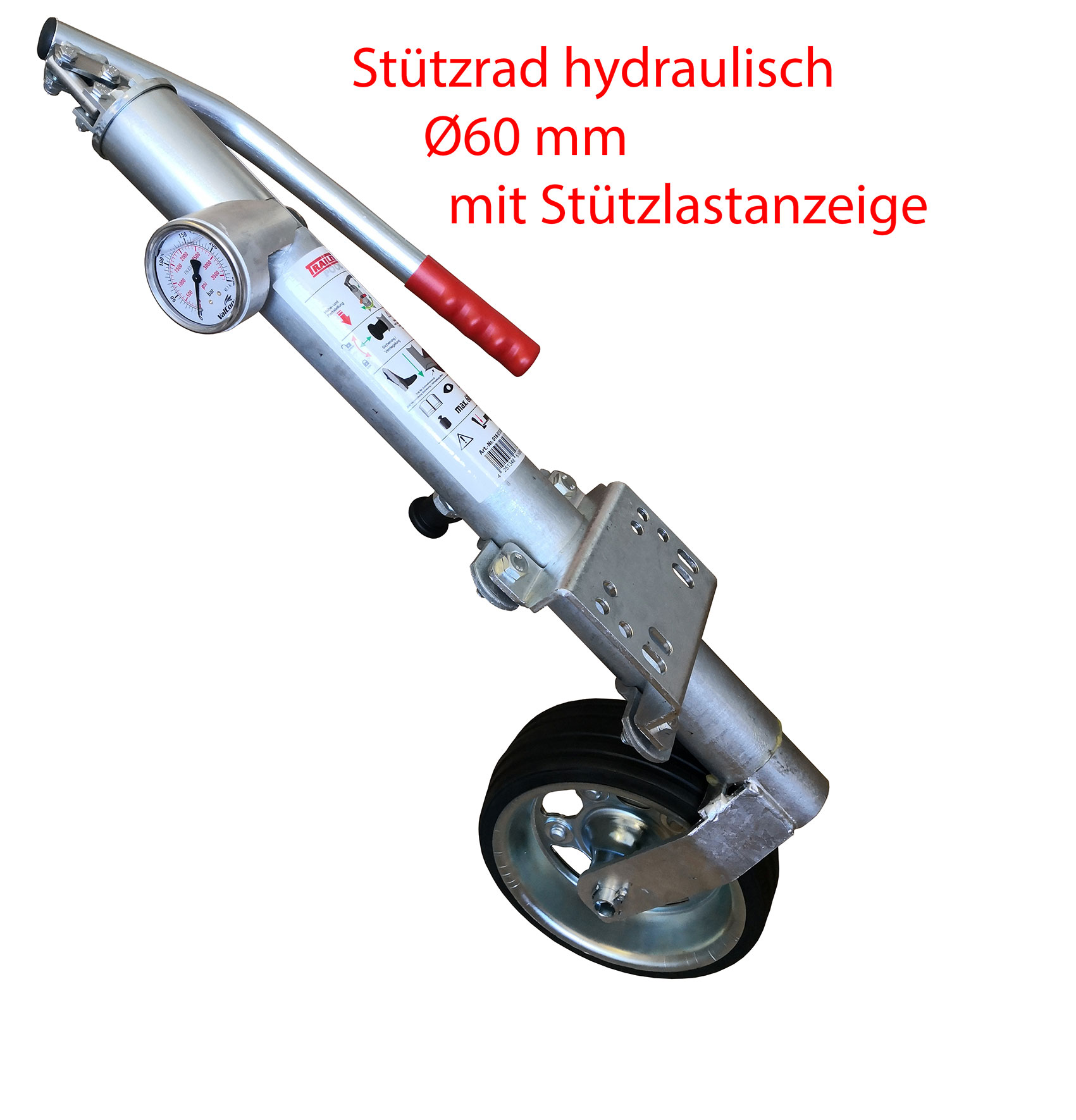 Stützrad hydraulisch, Ø 60 mm, Stützlast 600 kg