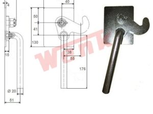 Kastenverschluss links verzinkt Platte 100x130mm