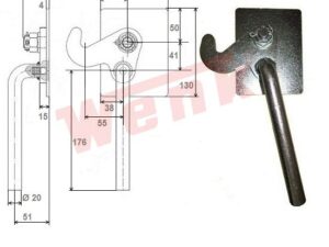 Kastenverschluss rechtsverzinkt Platte 100x130mm