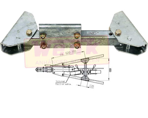 Stützradtraverse 390/410mm bis 3500kg verzinkt