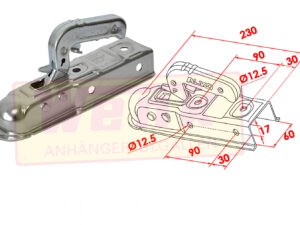 Kugelkupplung ALKO AK7V-E 60mm 4-kant 750/75kg