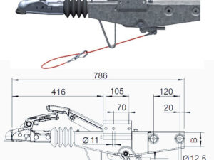 Auflaufeinrichtung ALKO 90S/3 4-KT:60 700-1000kg