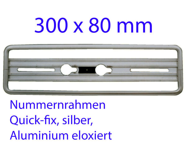 Nummernrahmen Quick-Fix 30x8cm silber