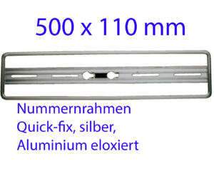 Nummernrahmen Quick-Fix 50x11cm silber