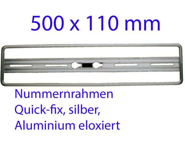 Nummernrahmen Quick-Fix 50x11cm silber