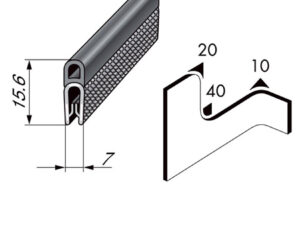 Gummikantenschutzprofil 1-2 Moosgummiprofil oben