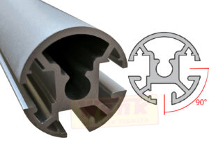 Alu-Glasstützenprofil 3-Seiten D:30mm 3x90 Grad