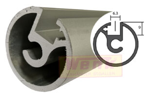 Alu-Glasstützenprofil End D:30mm für Spuckschutz