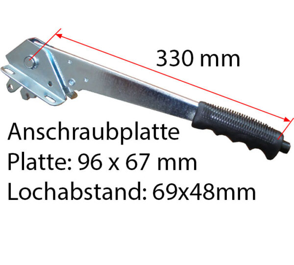 Handbremshebel Typ EC L:330mm Lochabstand:69x48mm