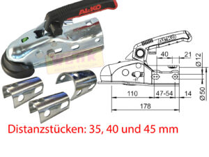 Kugelkupplung ALKO AK161 D:35-50 1600kg mit Soft-Dock