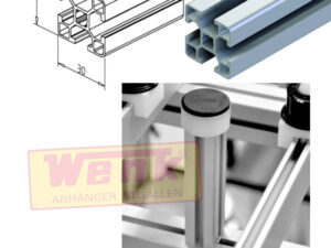 Profil 30x30mm Aluminium eloxiert