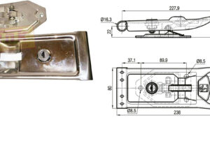 Handgriff 16mm Edelstahl Drehstangenverschluss