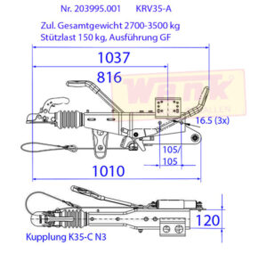 Auflaufeinrichtung KNOTT KRV35-A GF 2700-3500kg