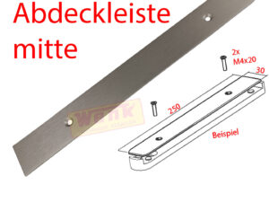 Alu-Abdeckleiste mitte zu Glasträger