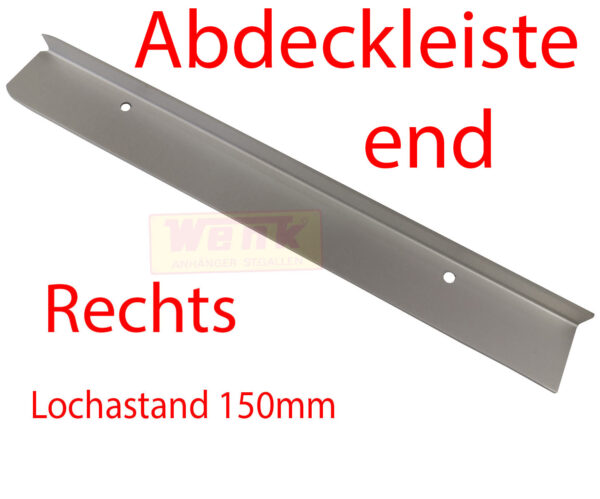 Alu-ABdeckleiste end rechts zu Glasträger