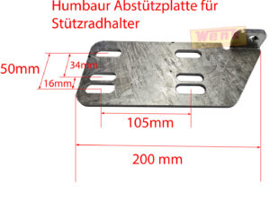 Abstützplatte 200mm für Stützradhalter HUMBAUR