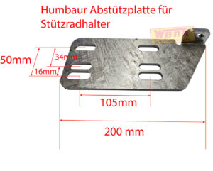 Abstützplatte 200mm für Stützradhalter HUMBAUR