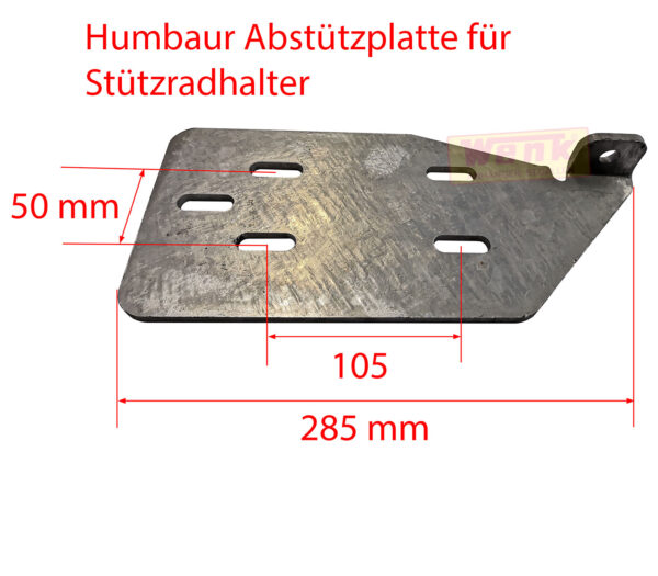 Abstützplatte 285mm für Stützradhalter HUMBAUR
