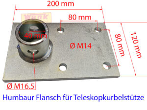 Flansch lang für Teleskopkurbelstütze