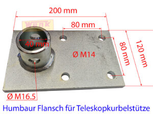 Flansch lang für Teleskopkurbelstütze