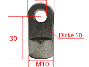 Auge zu ALKO-Gasfeder D:8.1mm GW:M10 flach gefräst