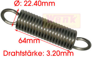 Zugfeder 3.2 x De22.4 x 98mm (GL:104mm)