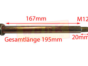 Lagerbolzen M12 D:16mm GL:195mm zu ALKO Handbremshebel
