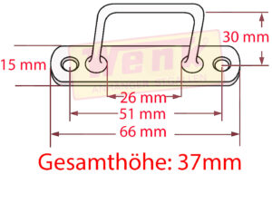 Bügelkrampe für Schlitzöse L:66 B:15 H:37