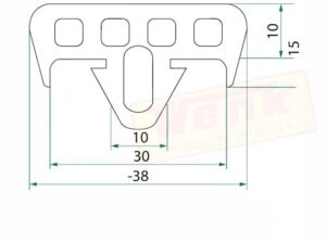 Dichtgummi/Gummihohlkammerprofil 38mm breit