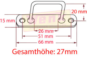 Bügelkrampe für Schlitzöse L:66 B:15 H:27