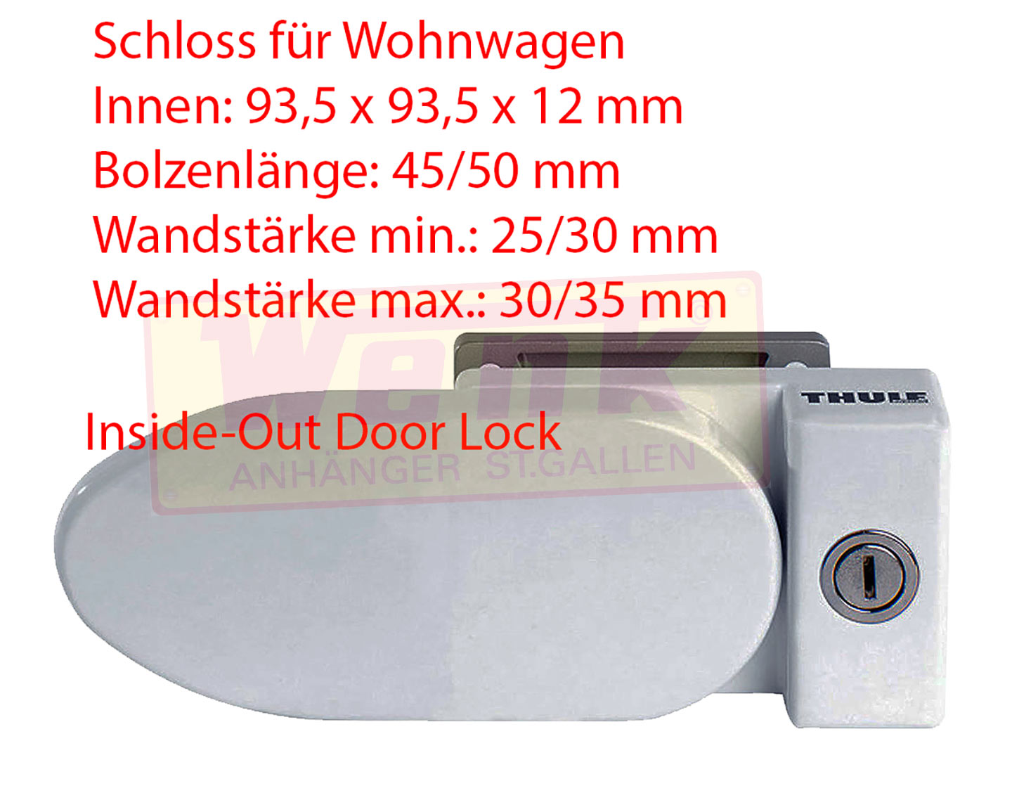 Schloss THULE Inside Out Door Lock für Wohnwagen