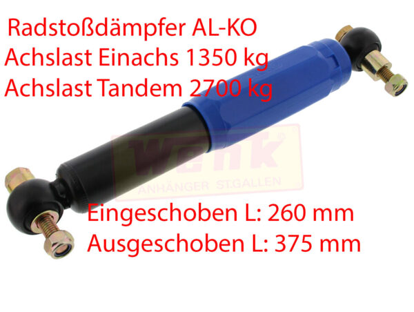 Radstossdämpfer ALKO blau 260/375mm 135O/2700kg