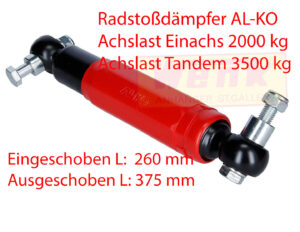 Radstossdämpfer ALKO rot 260/375mm 2000/3500kg