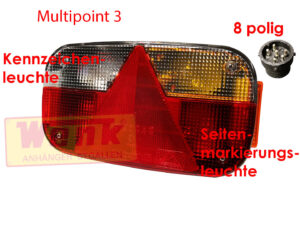 Rückleuchte MULTIPOINT-3 rechts 8-polig Bajonettanschluss