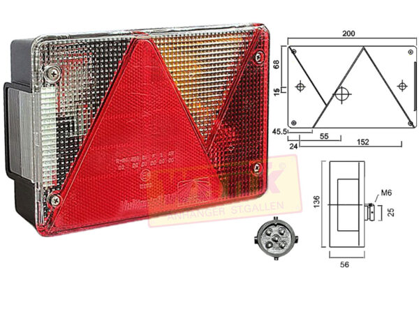 Rückleuchte MULTIPOINT-4 rechts mit Rückfahrlicht